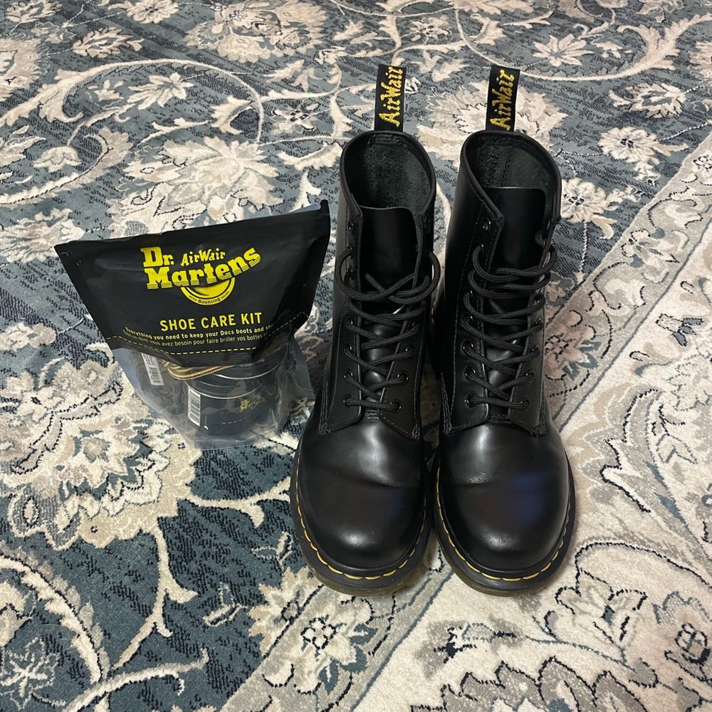 Dr. Martens Black Lace-Up Combat Boots